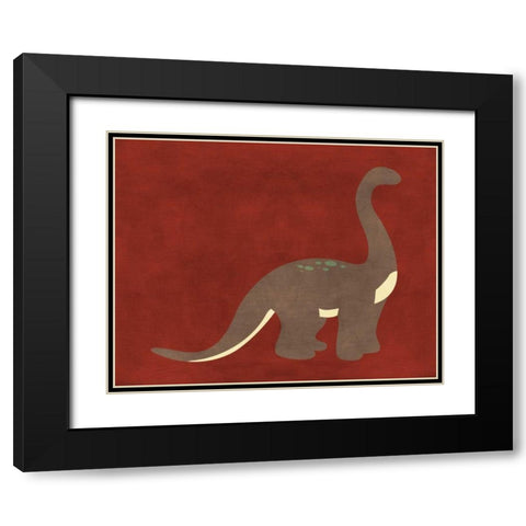 Dino III Black Modern Wood Framed Art Print with Double Matting by Robinson, Tamara