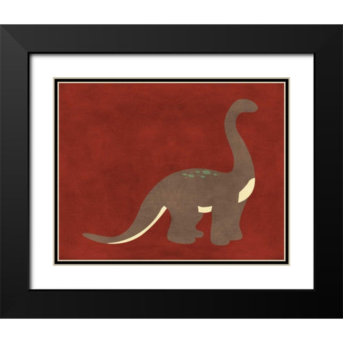 Dino III Black Modern Wood Framed Art Print with Double Matting by Robinson, Tamara