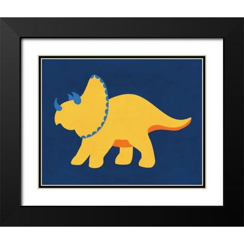 Dino 444 Black Modern Wood Framed Art Print with Double Matting by Robinson, Tamara