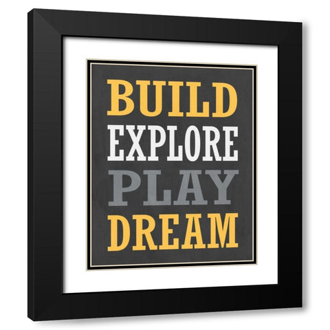 Construction V Black Modern Wood Framed Art Print with Double Matting by Robinson, Tamara