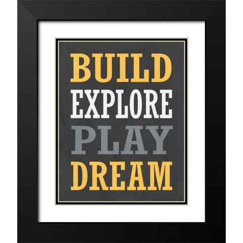 Construction V Black Modern Wood Framed Art Print with Double Matting by Robinson, Tamara