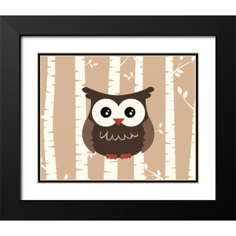 Owl Birch I Black Modern Wood Framed Art Print with Double Matting by Robinson, Tamara