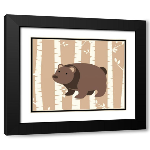 Bear Birch I Black Modern Wood Framed Art Print with Double Matting by Robinson, Tamara