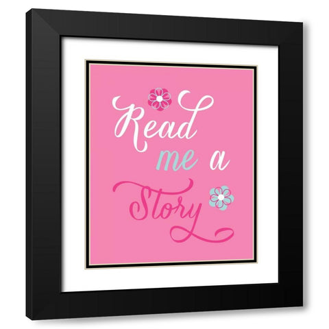 Read Me a Story Black Modern Wood Framed Art Print with Double Matting by Robinson, Tamara