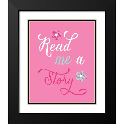 Read Me a Story Black Modern Wood Framed Art Print with Double Matting by Robinson, Tamara