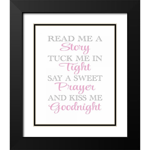 Read Me a Story Black Modern Wood Framed Art Print with Double Matting by Robinson, Tamara