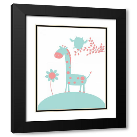 Giraffe Black Modern Wood Framed Art Print with Double Matting by Robinson, Tamara