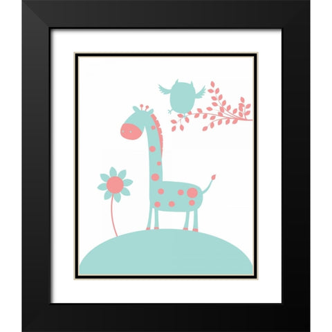 Giraffe Black Modern Wood Framed Art Print with Double Matting by Robinson, Tamara