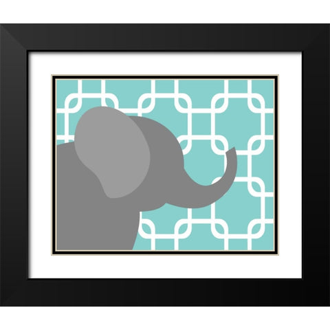 Elephant Chain Black Modern Wood Framed Art Print with Double Matting by Robinson, Tamara