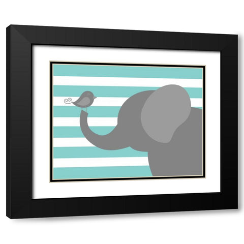 Elephant Stripe Black Modern Wood Framed Art Print with Double Matting by Robinson, Tamara