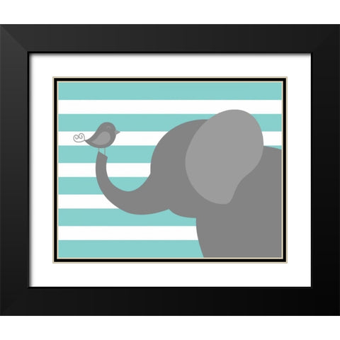 Elephant Stripe Black Modern Wood Framed Art Print with Double Matting by Robinson, Tamara