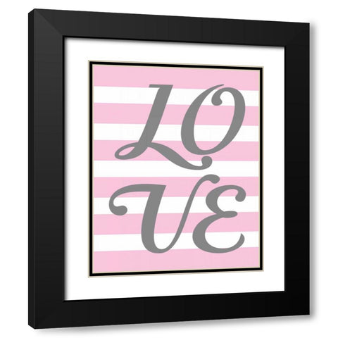 Love Stripe Black Modern Wood Framed Art Print with Double Matting by Robinson, Tamara