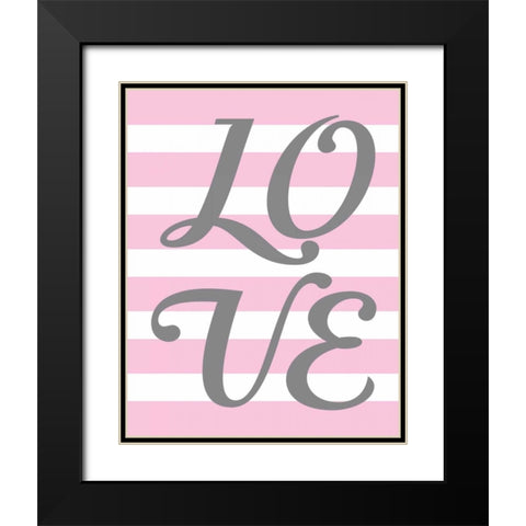 Love Stripe Black Modern Wood Framed Art Print with Double Matting by Robinson, Tamara