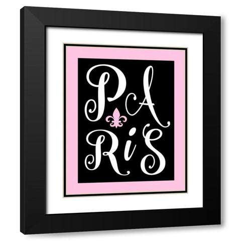 Paris Black Modern Wood Framed Art Print with Double Matting by Robinson, Tamara