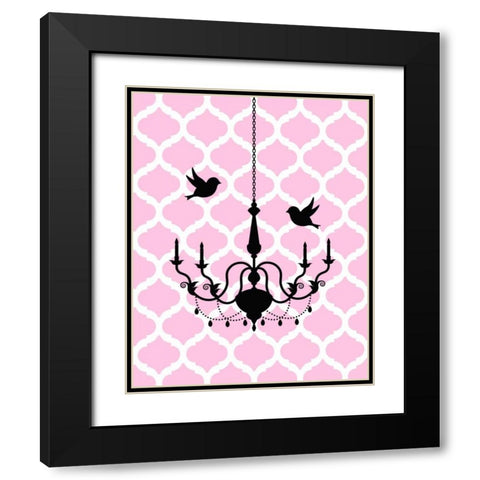 Chandelier Birds Black Modern Wood Framed Art Print with Double Matting by Robinson, Tamara