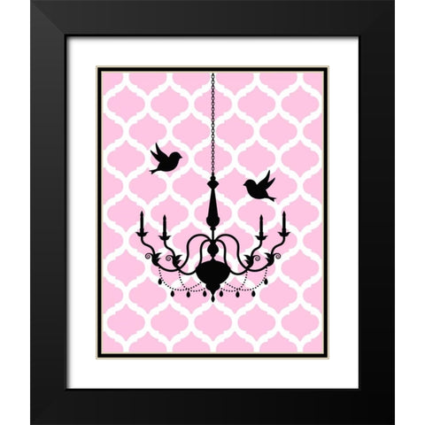 Chandelier Birds Black Modern Wood Framed Art Print with Double Matting by Robinson, Tamara