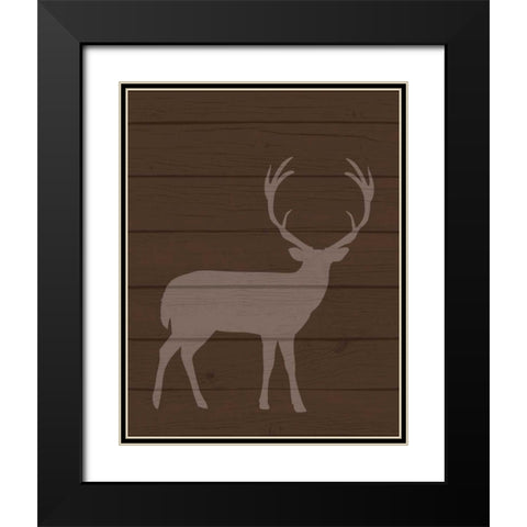 Deer I Black Modern Wood Framed Art Print with Double Matting by Robinson, Tamara