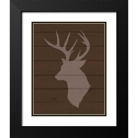 Deer II Black Modern Wood Framed Art Print with Double Matting by Robinson, Tamara