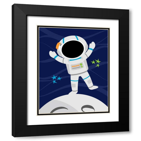 Space Man Black Modern Wood Framed Art Print with Double Matting by Robinson, Tamara