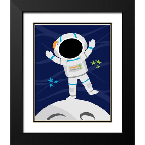 Space Man Black Modern Wood Framed Art Print with Double Matting by Robinson, Tamara