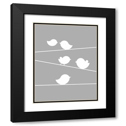 Bird on a Wife II Black Modern Wood Framed Art Print with Double Matting by Robinson, Tamara