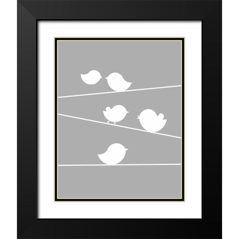 Bird on a Wife II Black Modern Wood Framed Art Print with Double Matting by Robinson, Tamara