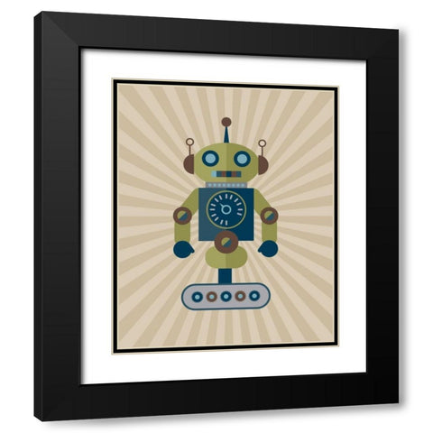 Robot I Black Modern Wood Framed Art Print with Double Matting by Robinson, Tamara