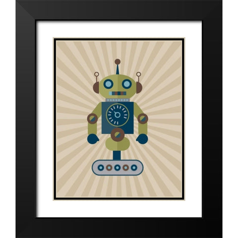 Robot I Black Modern Wood Framed Art Print with Double Matting by Robinson, Tamara