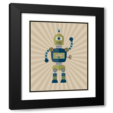 Robot II Black Modern Wood Framed Art Print with Double Matting by Robinson, Tamara
