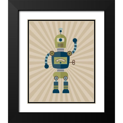 Robot II Black Modern Wood Framed Art Print with Double Matting by Robinson, Tamara