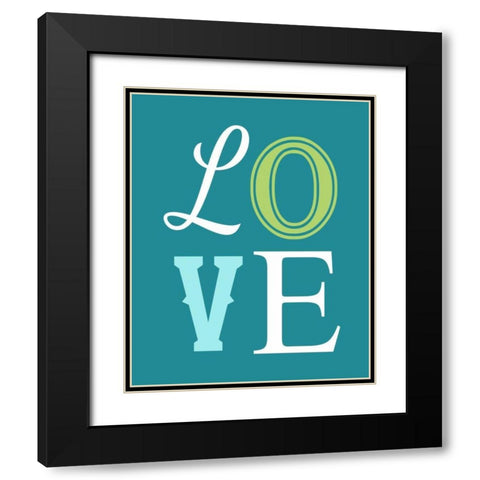 Love Black Modern Wood Framed Art Print with Double Matting by Robinson, Tamara