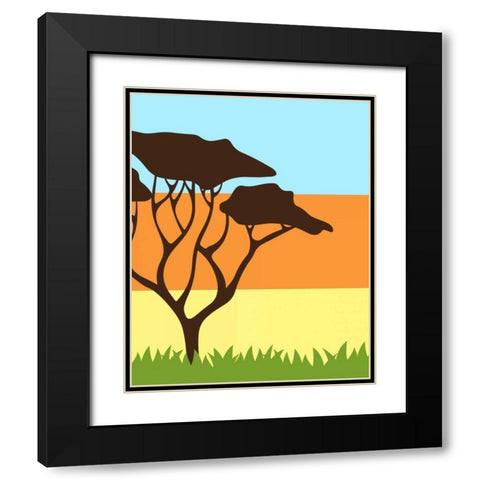Safari I Black Modern Wood Framed Art Print with Double Matting by Robinson, Tamara