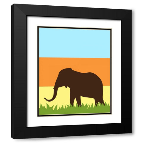 Safari III Black Modern Wood Framed Art Print with Double Matting by Robinson, Tamara