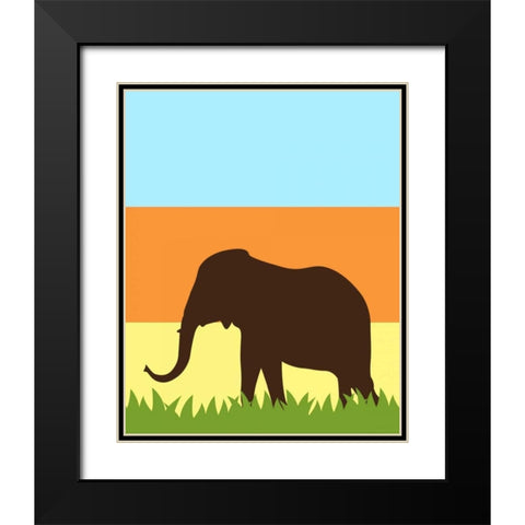 Safari III Black Modern Wood Framed Art Print with Double Matting by Robinson, Tamara
