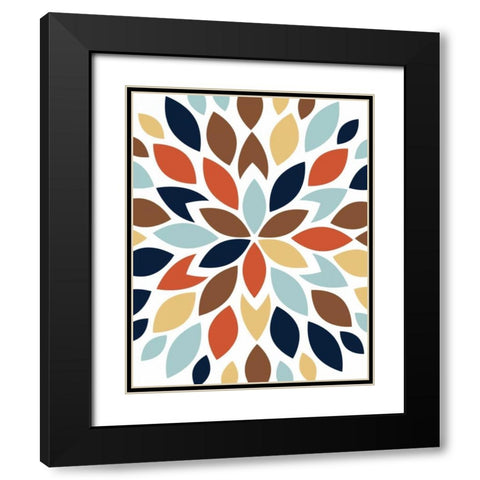 Flower Petal Burst III Black Modern Wood Framed Art Print with Double Matting by Robinson, Tamara