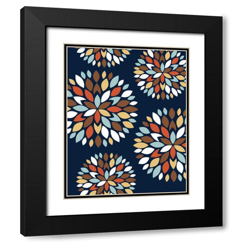 Flower Petal Burst IV Black Modern Wood Framed Art Print with Double Matting by Robinson, Tamara