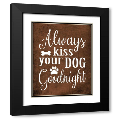 Dog Kiss Black Modern Wood Framed Art Print with Double Matting by Robinson, Tamara