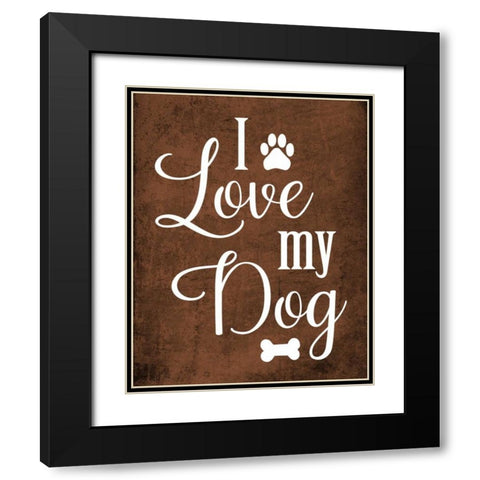 Dog Love II Black Modern Wood Framed Art Print with Double Matting by Robinson, Tamara