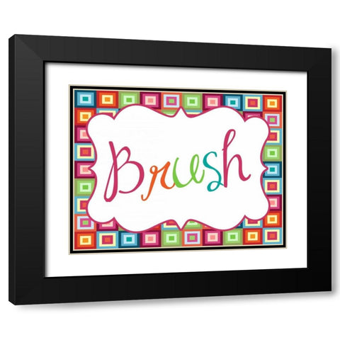 Colorful Brush Black Modern Wood Framed Art Print with Double Matting by Robinson, Tamara