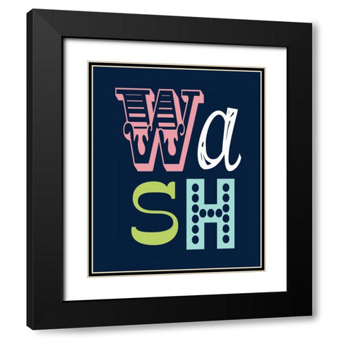 Wash on Navy Black Modern Wood Framed Art Print with Double Matting by Robinson, Tamara