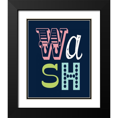 Wash on Navy Black Modern Wood Framed Art Print with Double Matting by Robinson, Tamara