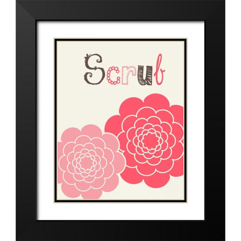 Flower Scrub Black Modern Wood Framed Art Print with Double Matting by Robinson, Tamara