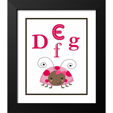 Ladybug DEFG Black Modern Wood Framed Art Print with Double Matting by Robinson, Tamara