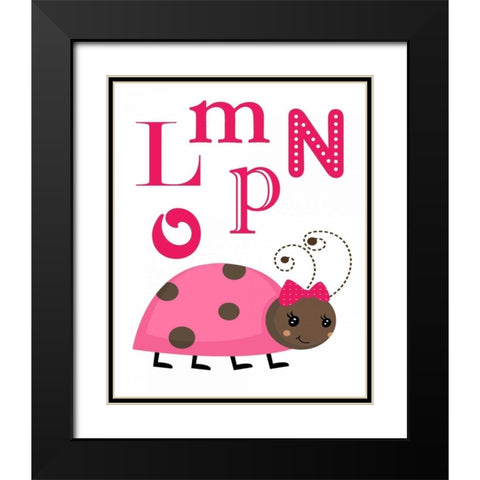 Ladybug LMNOP Black Modern Wood Framed Art Print with Double Matting by Robinson, Tamara