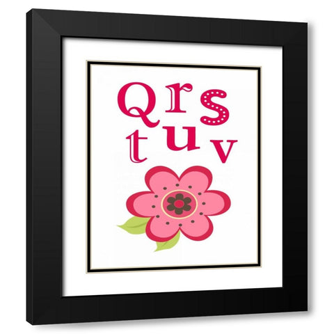 Ladybug QRSTUV Black Modern Wood Framed Art Print with Double Matting by Robinson, Tamara