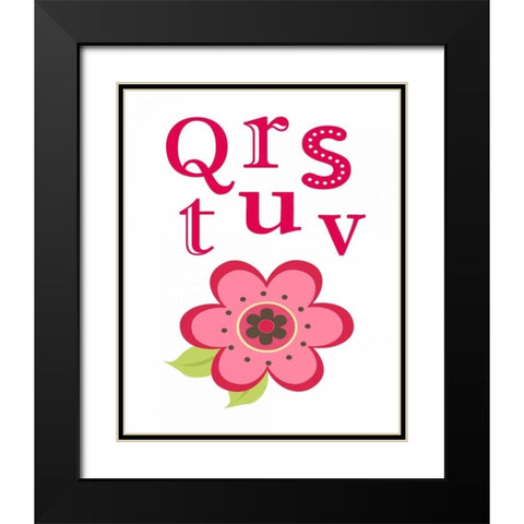 Ladybug QRSTUV Black Modern Wood Framed Art Print with Double Matting by Robinson, Tamara