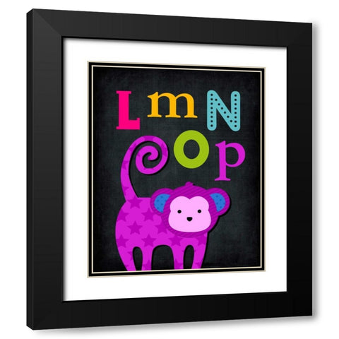 LMNOP Animal Black Modern Wood Framed Art Print with Double Matting by Robinson, Tamara