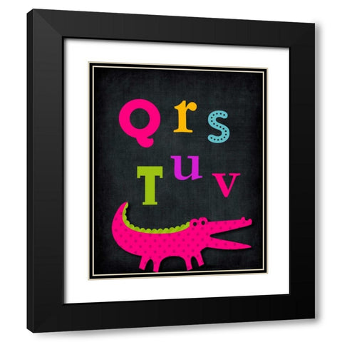 QRSTUV Animal Black Modern Wood Framed Art Print with Double Matting by Robinson, Tamara