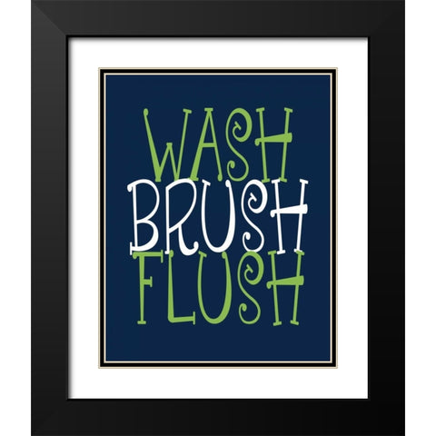 Wash Brush Flush Alligator Black Modern Wood Framed Art Print with Double Matting by Robinson, Tamara