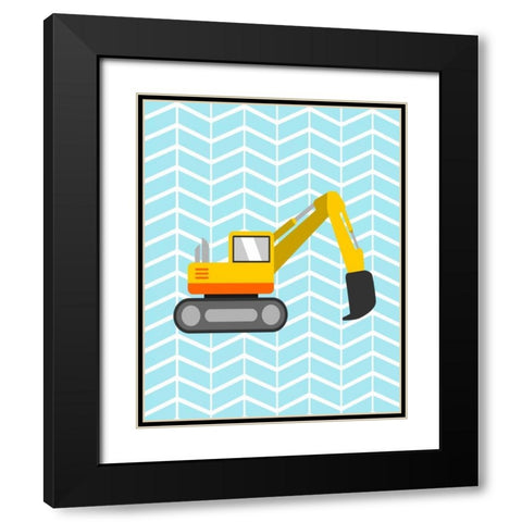 Construction IV Black Modern Wood Framed Art Print with Double Matting by Robinson, Tamara